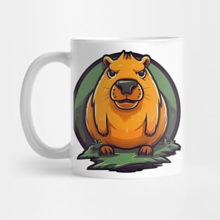 Angry capybara in green pond Mug